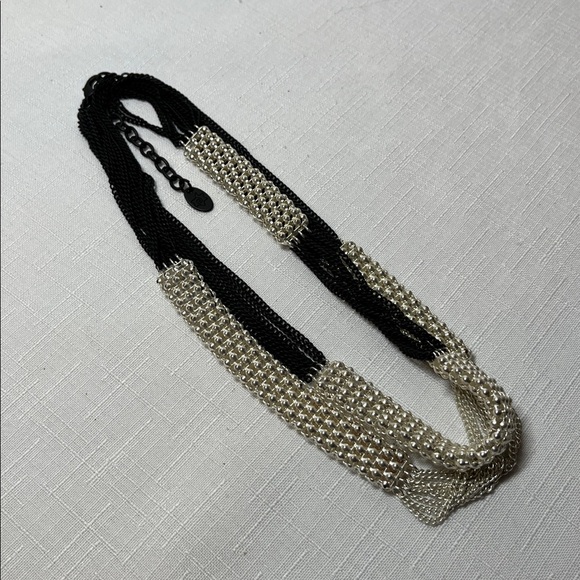 Unique Black and Silver long Necklace. Wear long or doubled. - Picture 5 of 10